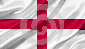 England flag waving with the wind, 3D illustration.