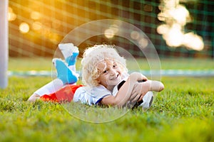 England football fan kids. Children play soccer