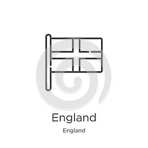 england icon vector from england collection. Thin line england outline icon vector illustration. Outline, thin line england icon