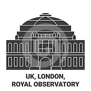 England, London, Royal Observatory travel landmark vector illustration
