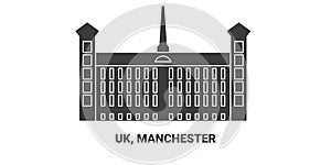 England, Manchester travel landmark vector illustration