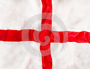 England national flag with waving fabric