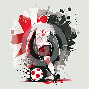 England national football player. English soccer team. England soccer poster. Abstract English football background