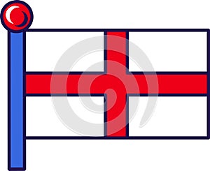 England patriot symbolic flag on flagstaff vector