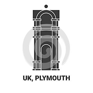 England, Plymouth travel landmark vector illustration