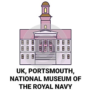 England, Portsmouth, National Museum Of The Royal Navy travel landmark vector illustration