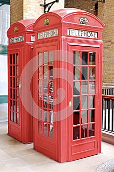 England red telephone box with iconic red booth