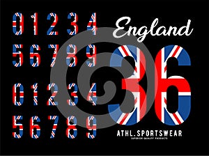 England Set Number Flag United Kingdom