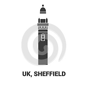 England, Sheffield travel landmark vector illustration