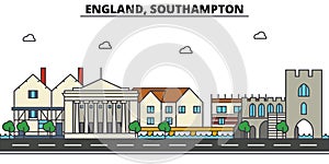 England, Southampton. City skyline architecture