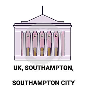 England, Southampton, Southampton City Art Gallery travel landmark vector illustration