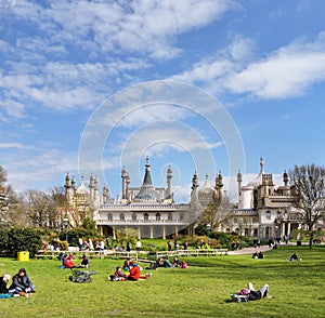 England - Tourists Visiting The Royal Pavilion