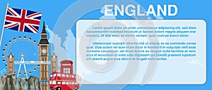 England travel landmark template card banner