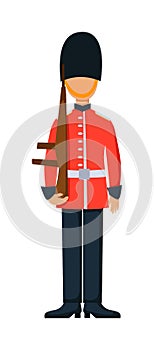 England troop armed forces man with weapon illustration.