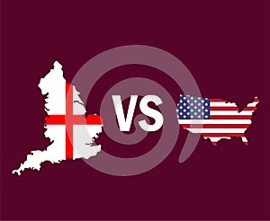 England And United States Map Symbol Design Europe And North America football Final Vector