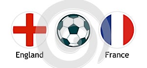 England versus France - Vector banner for soccer competition