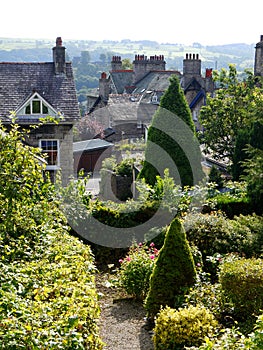 England: view of hillside houses in Kendal