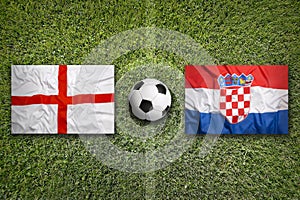 England vs. Croatia flags on soccer field