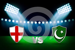 England Vs Pakistan Cricket Match Championship Background in 3D Rendered Abstract Stadium