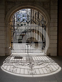 England: wrought iron synagogue gates photo