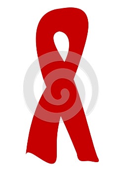 Englisch  Red morning ribbon, as a sign of togetherness.