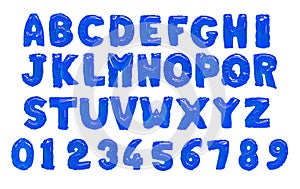 English alphabet blue