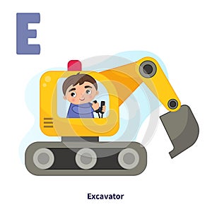 English alphabet with cartoon cute children