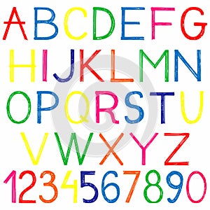 English alphabet and numbers