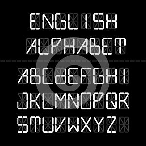 English Alphabet. Vector set of letters. Technical type.