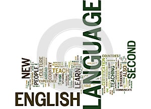 English As A Second Language Text Background Word Cloud Concept