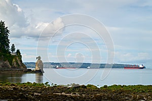 English Bay Freighters Siwash Rock Vancouver