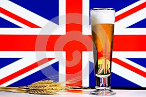 English Beer Great Britain Flag Lager Glass