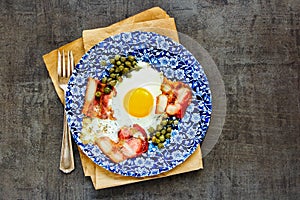 English breakfast in plate