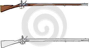 English brown bess flintlock muzzle loader musket photo