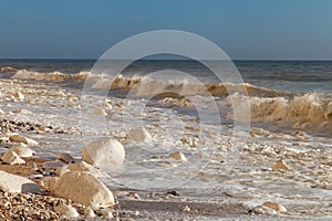 English chanel at Seven Sisters cliffs.