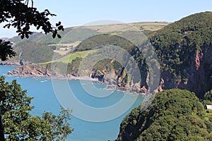 English coastline green cliffs