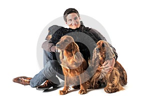 English cockers and man