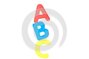 English consonants A B C is on a white background photo