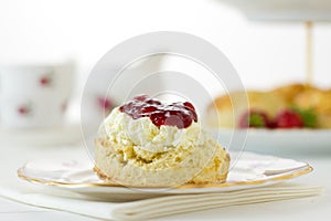 English Cornish cream tea, horizontal