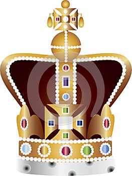 English Coronation Crown Jewels Illustration