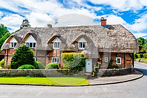 English country house with thatch roof