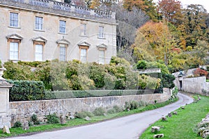 English Country Lane and Manor House