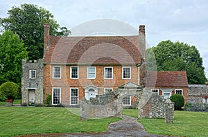 English Country Manor House with ruins