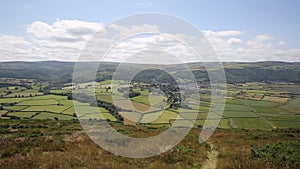 English countryside and coast view of Porlock Somerset from the walk to Bossington