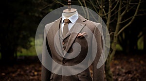 English Countryside Inspired Brown Suit With Polished Craftsmanship