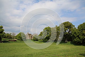 English countryside view of Bodium castle.