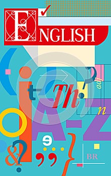 English cover. Textbook and notebook