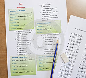 English dialogues test