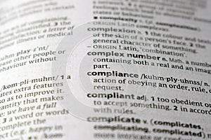 English Dictionary Definition - Compliance