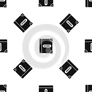 English dictionary pattern seamless black